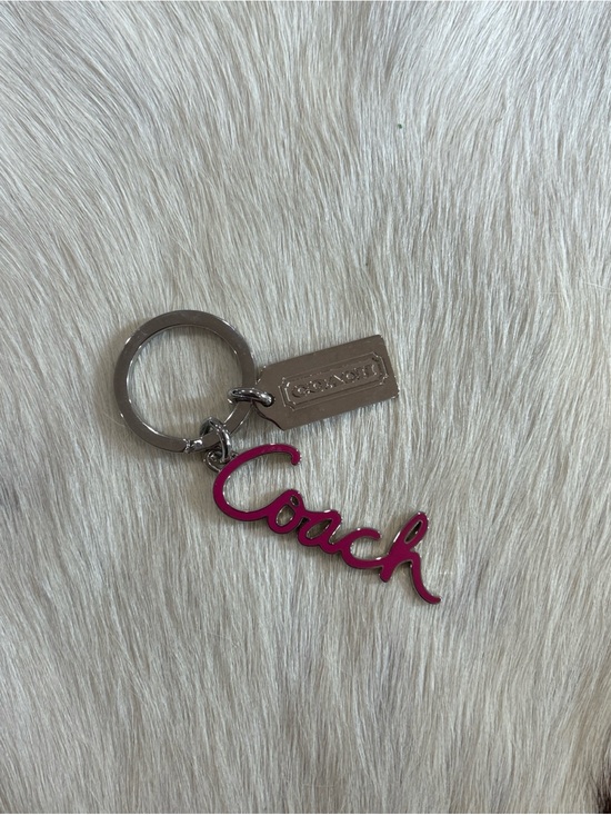 Coach Accessories - Coach Collectible Script Signature Bag Charm Key Chain Pink Enamel